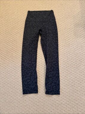 Lululemon Align Black Subtle Leopard Print High-Rise Leggings size 2